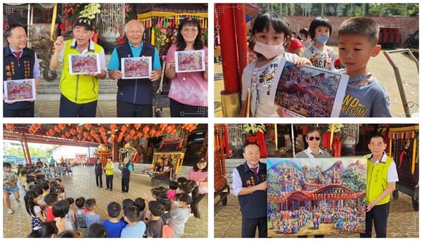 畫家陳明順以印象派西方美術表達東方建築之美及台灣宗教文化的生命力